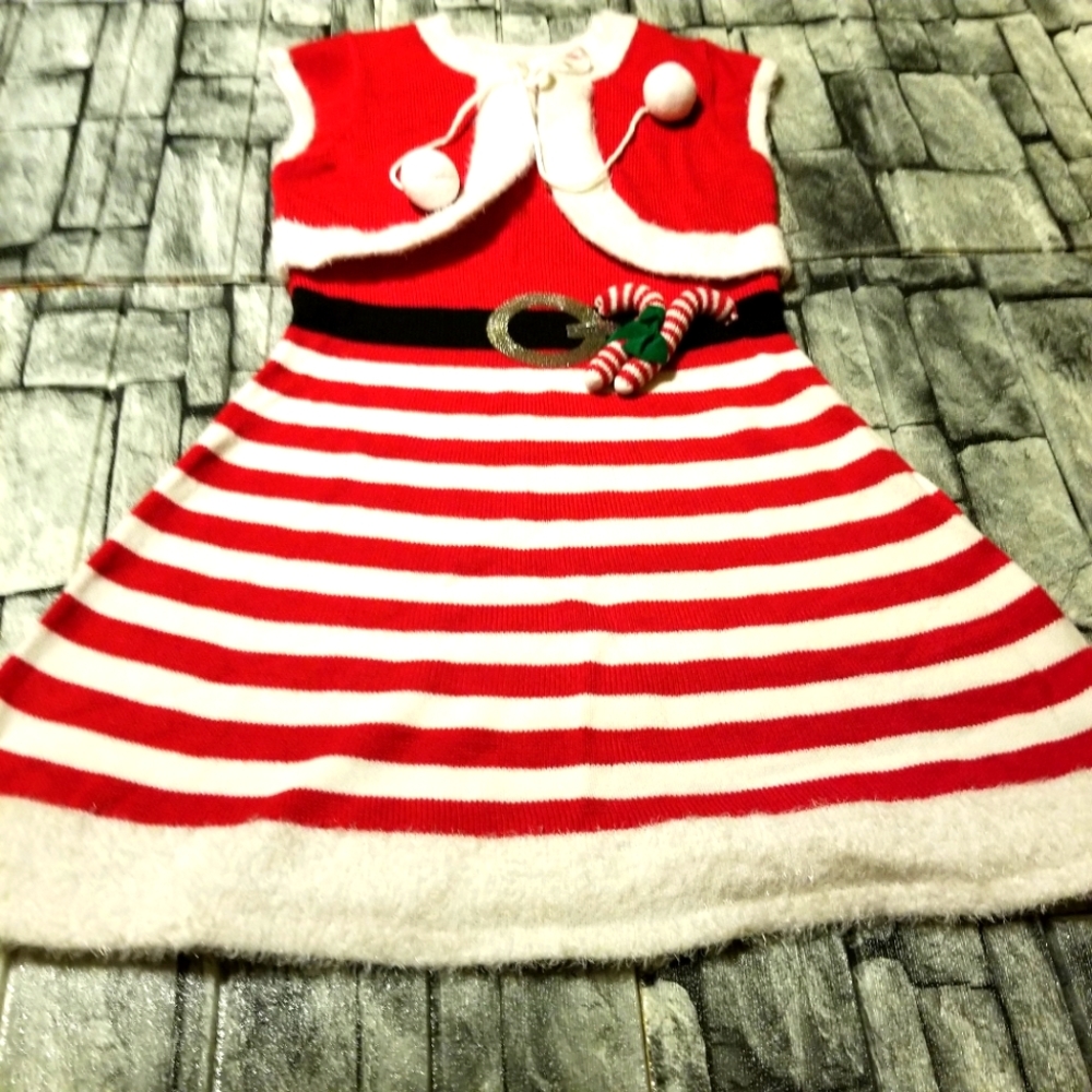 Mrs Santa Holiday Dress Reference Point Womens Size Medium Winter Fall Red White